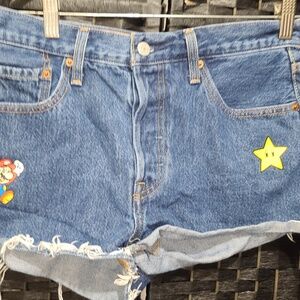 Levi’s X Super Mario 501 High-Wasted Shorts Size 28